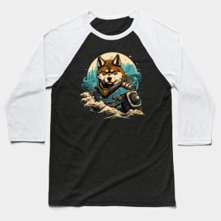 Shiba Inu Ninja Samurai. Shiba Inu Japanese Warrior Baseball T-Shirt